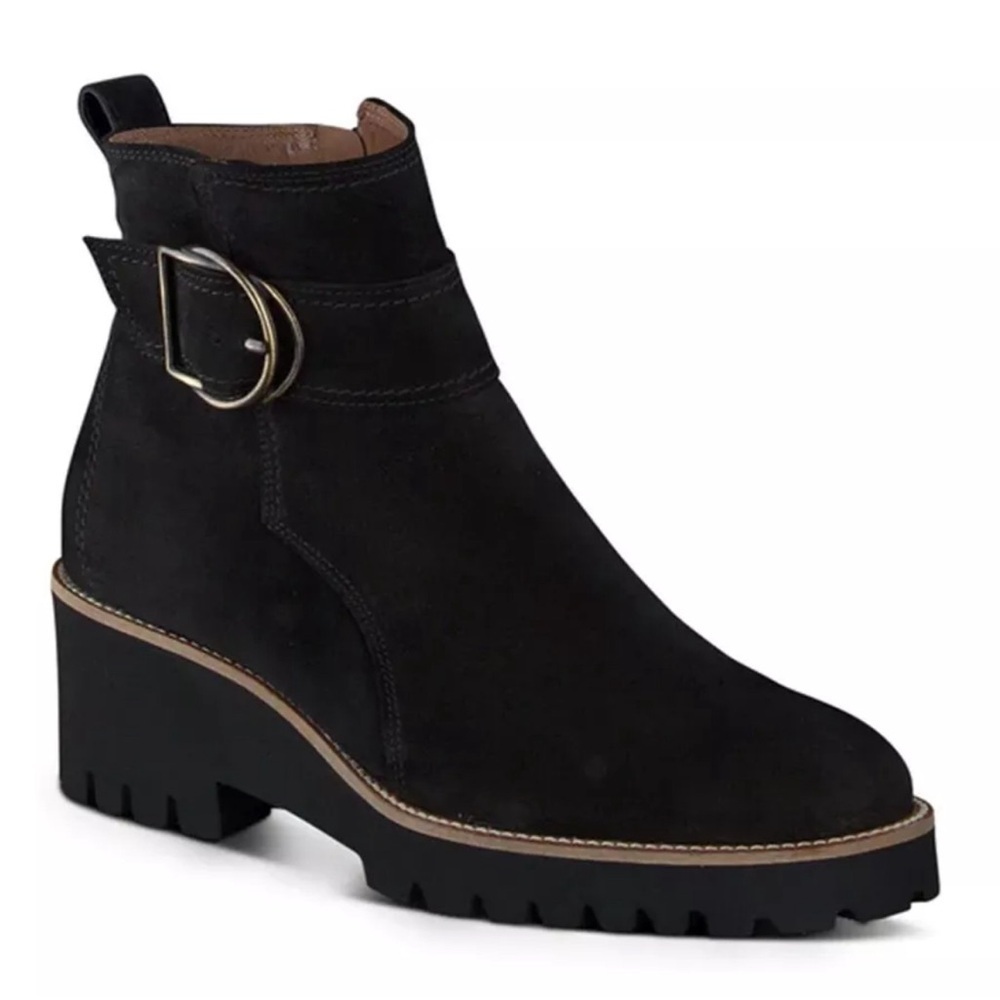 NWT PAUL GREEN MARA BOOT BLACK SOFT SUEDE PLATFORM WEDGE Size 10